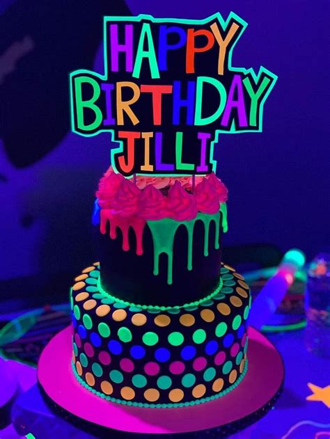 glow in the dark cake decorations|glow in dark birthday cake.